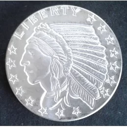 1 Oz Golden State Mint Indian Half Eagle Silver Round