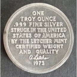 1973 1 Oz Letcher Mint Eagle Reverse 1973 1 Oz Letcher Mint Eagle Reverse