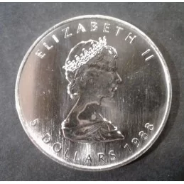 1988 1 Oz Canada Maple Leaf Silver Bullion Coin