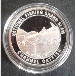 Channel Catfish North American Fishing Club NAFC Grand Slam Silver Plate Coin 
