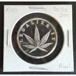 2010 1/2 Oz AOCS Cannabis Legalize It Silver Round