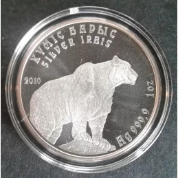 2010 1 Oz Kazakhstan Snow Leopard [Irbis] Silver Bullion Coin