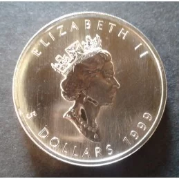 1999 1 Oz Canada Maple Leaf Silver Bullion Coin