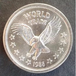 1985 1 Oz American Pacific Mint World Trade Silver Round