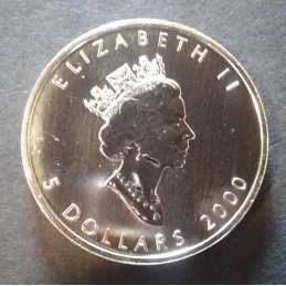 2000 1 Oz Canada Maple Leaf Silver Bullion Coin