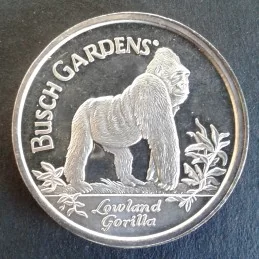 1992 1 Oz Busch Gardens Lowland Gorilla Obverse