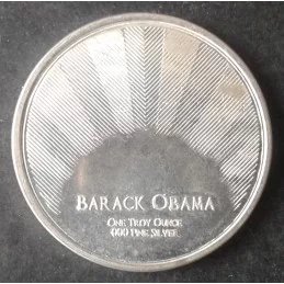 2009 1 Oz Golden State Mint Barack Obama Silver Round