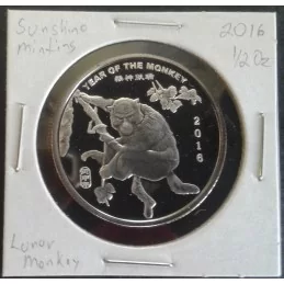 2016 1/2 Oz APMEX Lunar [Monkey] Silver Round