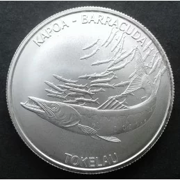 2017 1 Oz Tokelau Ocean Barracuda Silver Bullion Coin
