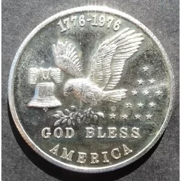 1976 1/2 Oz Tri State Refining Eagle/Bell Silver Round