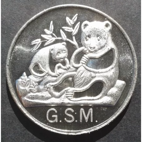 1 Oz Golden State Mint Panda Silver Round