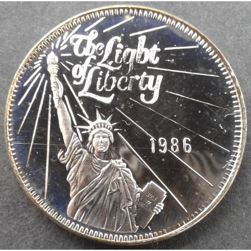 1986 1 Oz Liberty Mint Light of Liberty Obverse 1986 1 Oz Liberty Mint Light of Liberty Obverse