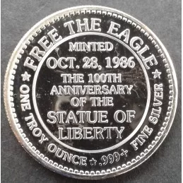 1986 1 Oz Liberty Mint Light of Liberty Reverse 1986 1 Oz Liberty Mint Light of Liberty Reverse