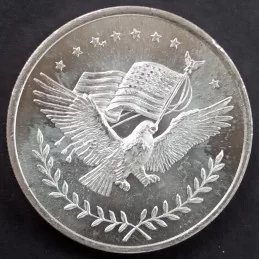 1 Oz  Eagle\Flag\Trade Silver Round