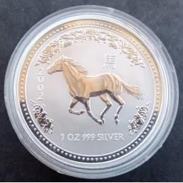 2002 1 Oz Australian Lunar Series 1 [Horse] Silver Bullion Coin