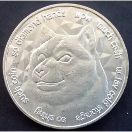 2021 1 Oz Blockchain Mint Dogecoin Silver Round