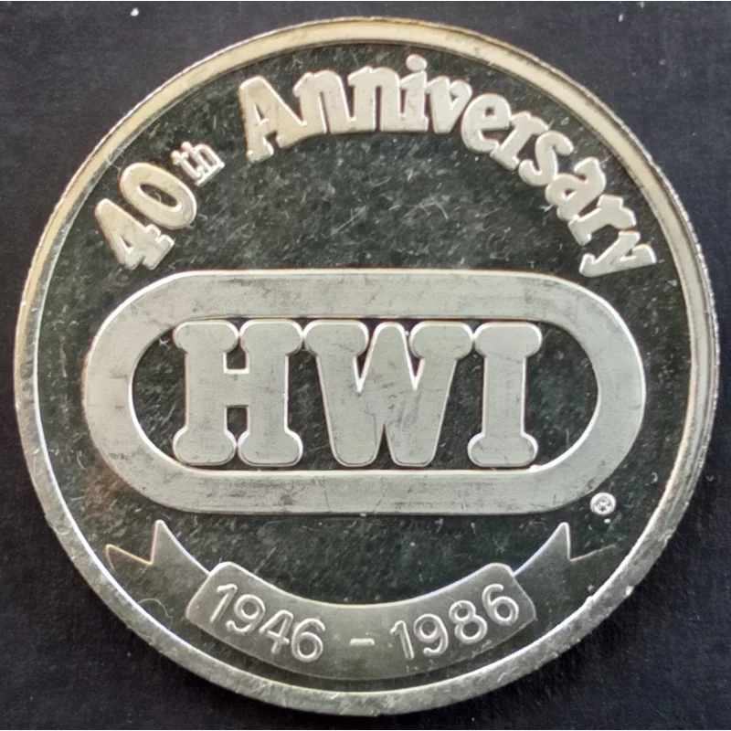1986 1 Oz SilverTowne HWI 40th Anniversary Obverse 1986 1 Oz SilverTowne HWI 40th Anniversary Obverse