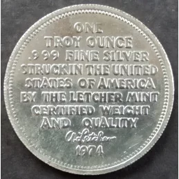 1974 1 Oz Letcher Mint Eagle Reverse 1974 1 Oz Letcher Mint Eagle Reverse