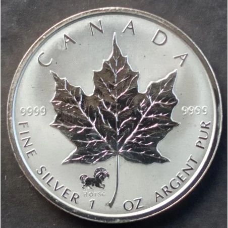 2002 1 Oz Canada Maple Leaf Horse Privy Reverse