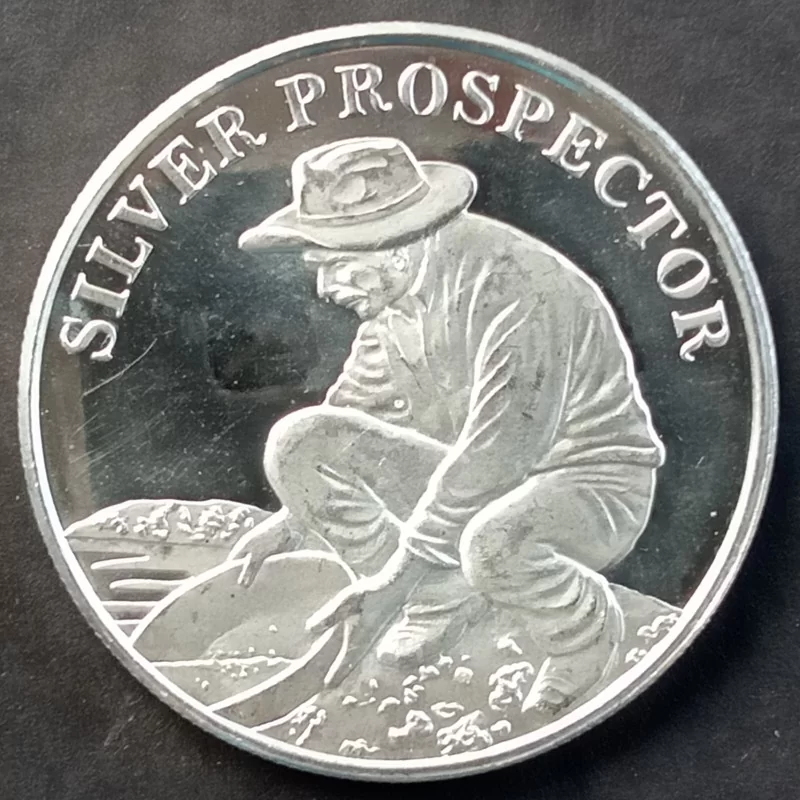1 Oz Highland Mint Prospector Ag Silver Round