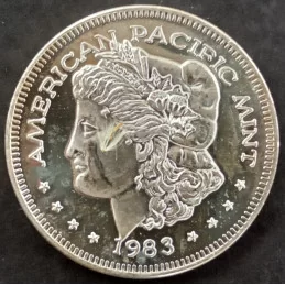1983 1 Oz American Pacific Mint Morgan Silver Round