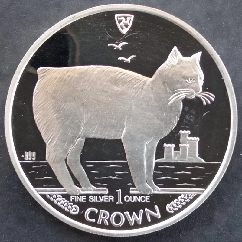1988 1 Oz Isle of Man Manx Cat Reverse 1988 1 Oz Isle of Man Manx Cat Reverse