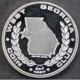 2007 SilverTowne 1 Oz West Georgia Coin Club Reverse 2007 SilverTowne 1 Oz West Georgia Coin Club Reverse