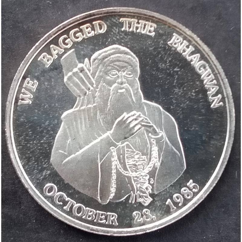 1985 1 Oz Oregon We Bagged Bhagwan Obverse 1985 1 Oz Oregon We Bagged Bhagwan Obverse