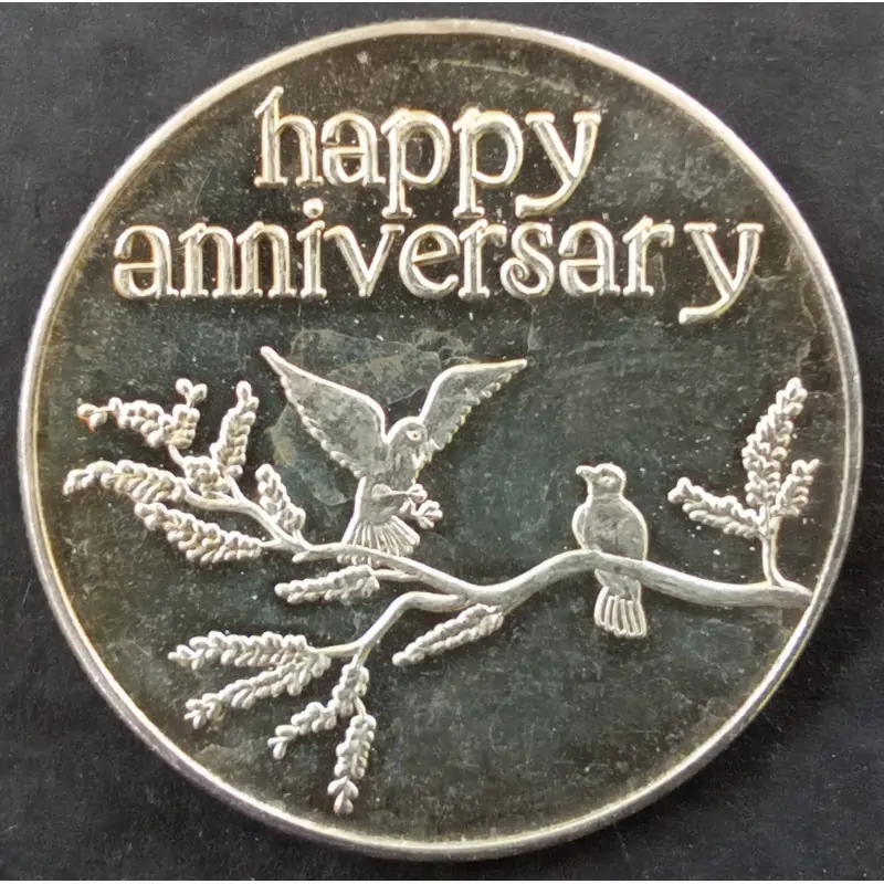 1 Oz Crabtree Mint Happy Anniversary Obverse 1 Oz Crabtree Mint Happy Anniversary Obverse