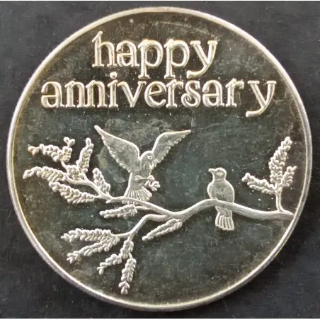 1 Oz Crabtree Mint Happy Anniversary Obverse