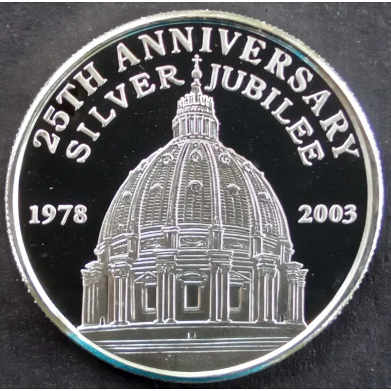 2003 1 Oz Highland Mint Pope John Paul II 25th Anniversary Reverse 2003 1 Oz Highland Mint Pope John Paul II 25th Anniversary Reverse