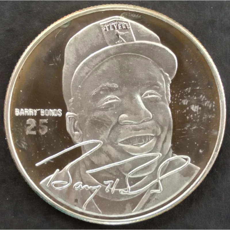 1993 1 Oz Highland Mint Barry Bonds Obverse 1993 1 Oz Highland Mint Barry Bonds Obverse
