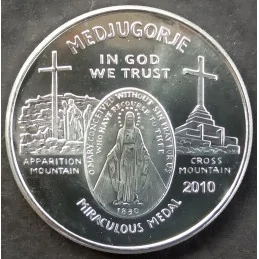 2010 1 Oz Medjugorje Queen of Peace Obverse