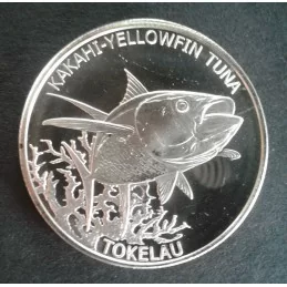 2014 1 Oz Tokelau Ocean Life Tuna Type 1 Silver Bullion Coin
