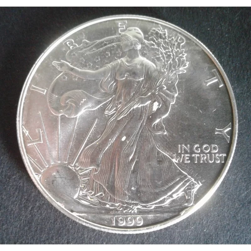 1999 1 Oz American Silver Eagle Obverse 1999 1 Oz American Silver Eagle Obverse